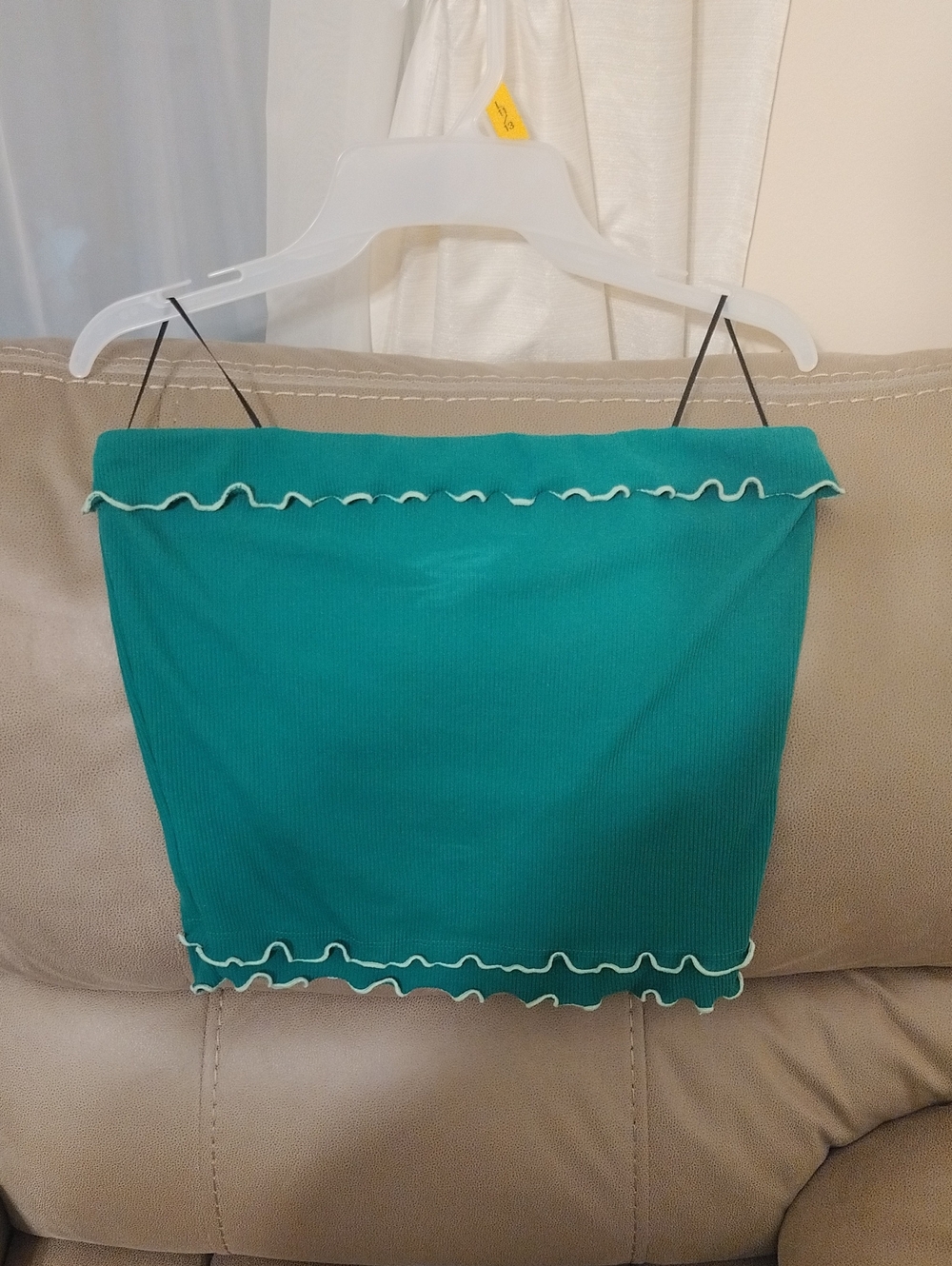 gaze Teal Ruffled Tube Top - Picture 1 of 1